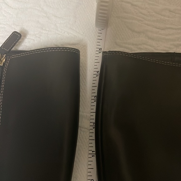 Gucci Stiv Pelle S Cuoio Lifford Nero Black Zip Logo Tall Boots - Picture 9 of 10